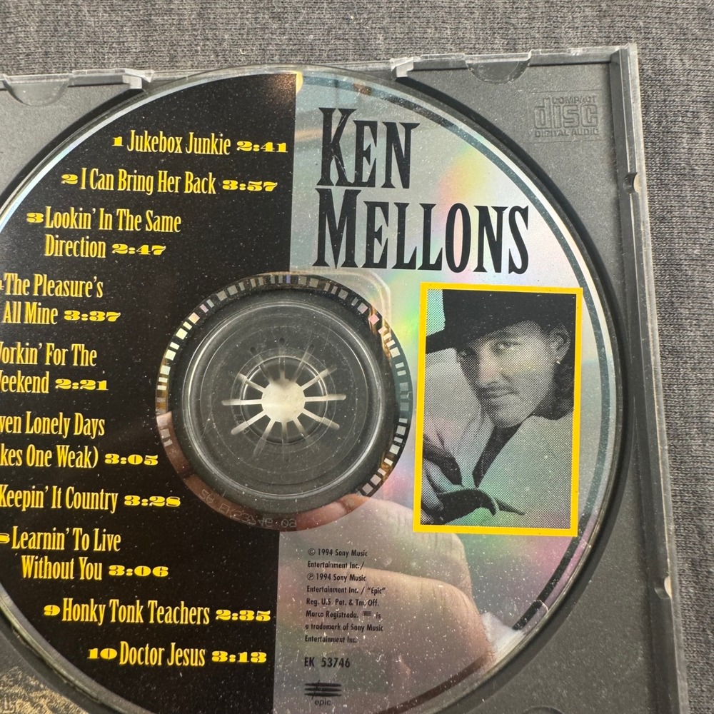 Ken Mellons Self-Titled Debut Album CD 1994 Epic Records Jukebox Junkie EK 53746